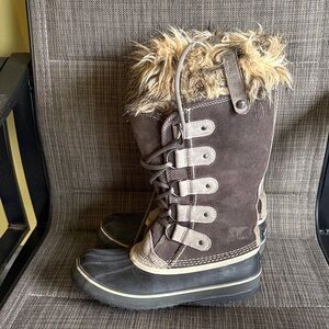 Sorel Brown and Black Winter Boots with Faux Fur